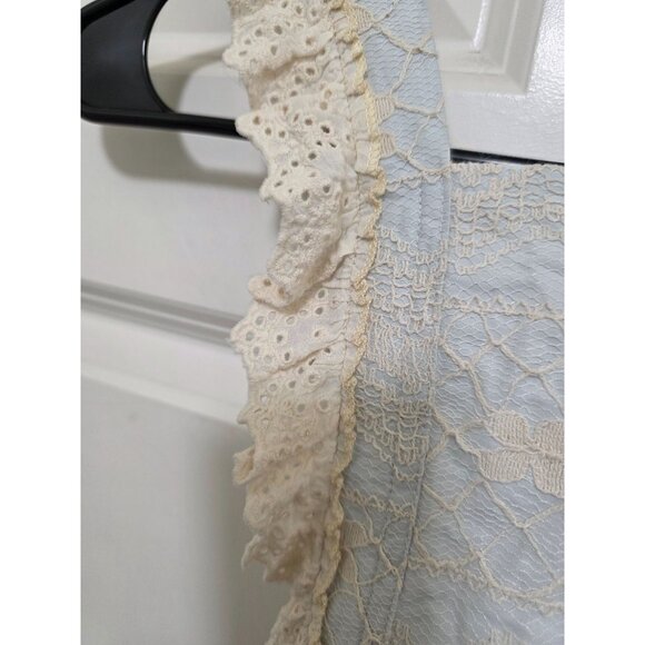 Little Trendsetter Girld Lace & Tulle Party Dress Ruffle Straps Light Blue/Cream - Picture 6 of 6